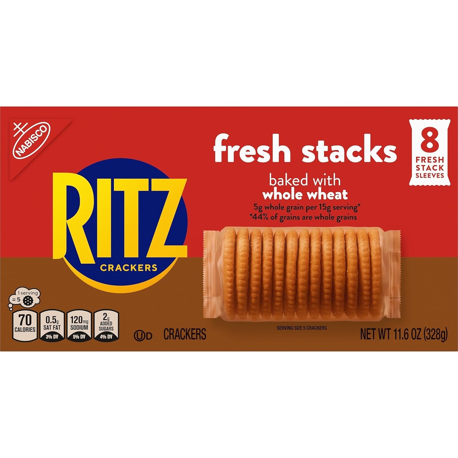 image:imageRITZ Fresh Stacks Original Crackers Bulk Travel Snacks Family Size 6 Boxes 72 Multi Snack PacksWhole Wheat
