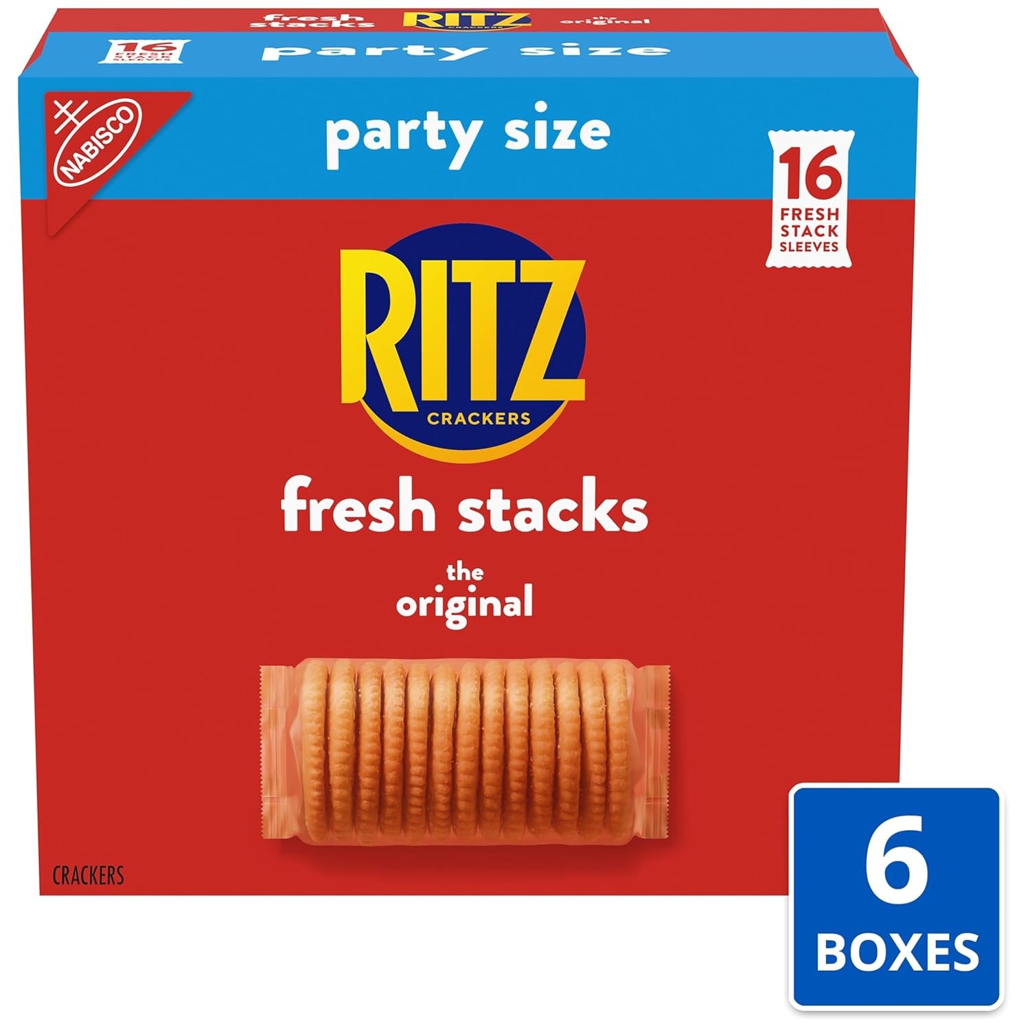 image:imageRITZ Fresh Stacks Original Crackers Bulk Travel Snacks Party Size School Snacks 6 Boxes 96 Multi Snack Packs