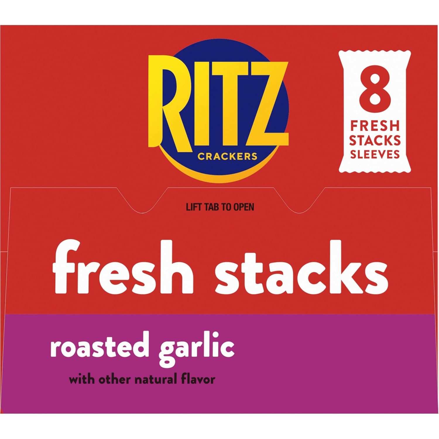 image:imageRITZ Fresh Stacks Roasted Garlic Crackers Bulk Travel Snacks 6 Boxes 48 Multi Snack Packs