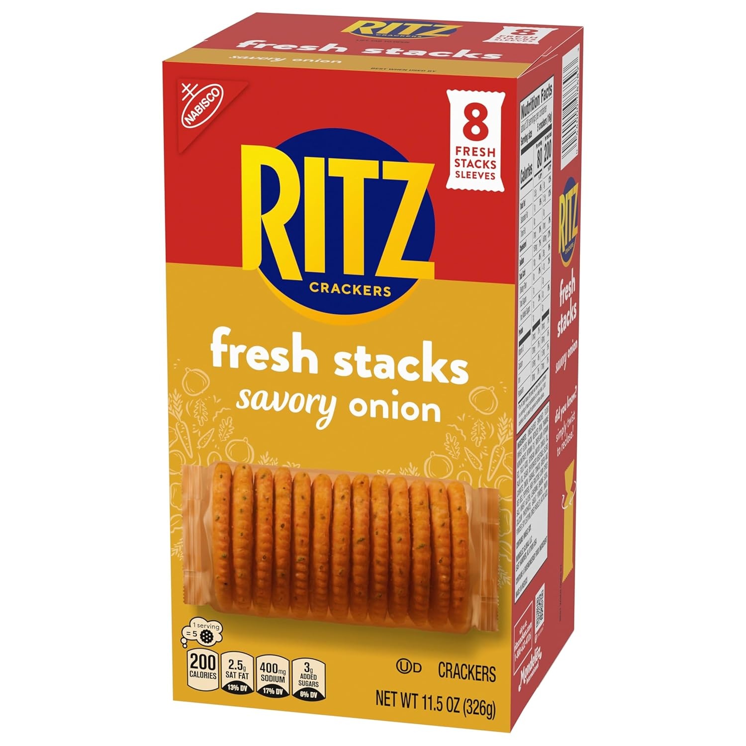 image:imageRITZ Fresh Stacks Savory Onion Crackers Bulk Travel Snacks 6 Boxes 48 Multi Snack Packs