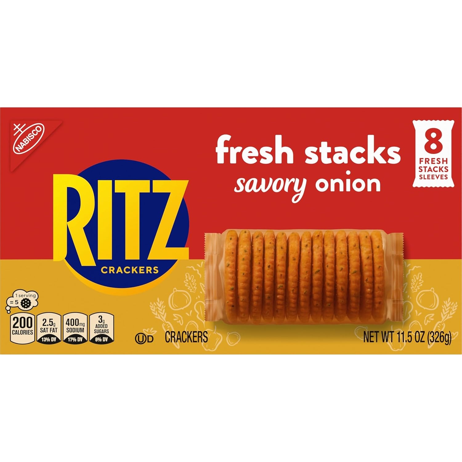 image:imageRITZ Fresh Stacks Savory Onion Crackers Bulk Travel Snacks 6 Boxes 48 Multi Snack Packs