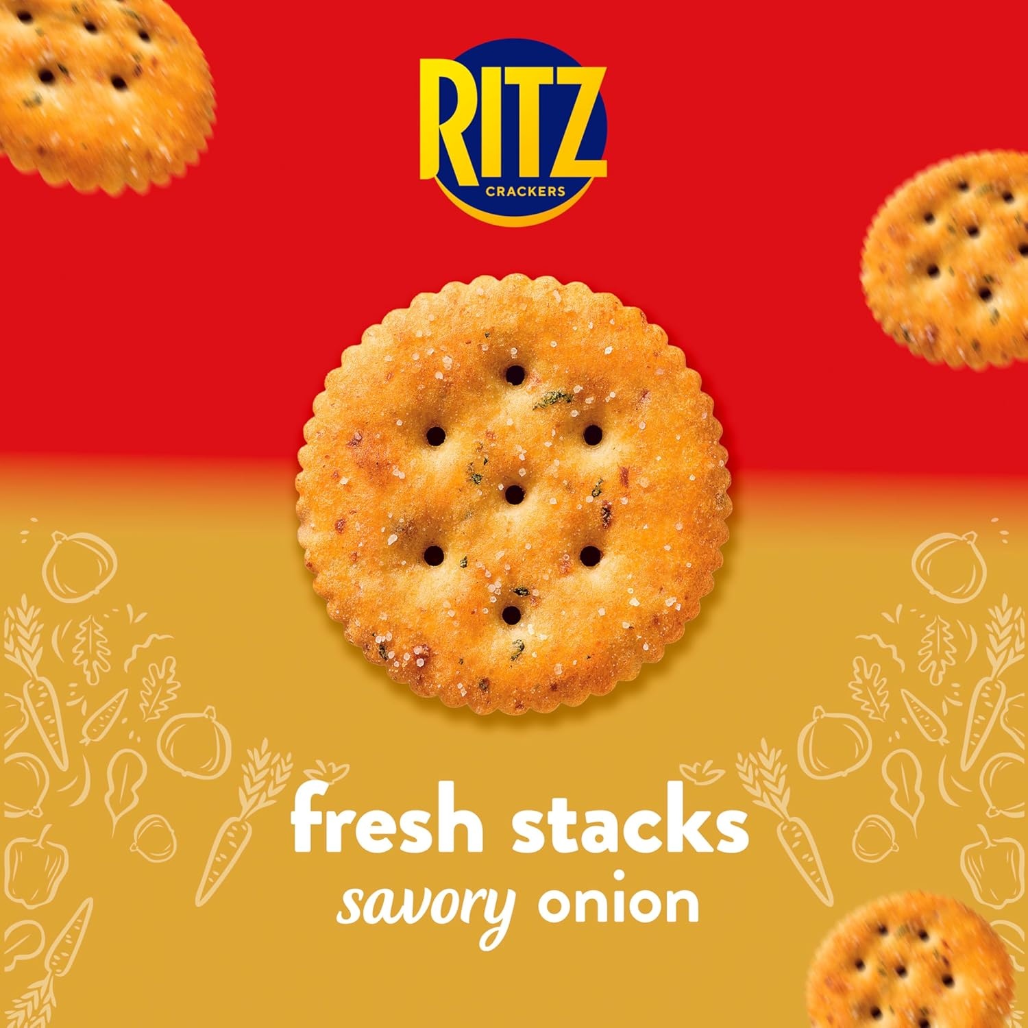 image:imageRITZ Fresh Stacks Savory Onion Crackers Bulk Travel Snacks 6 Boxes 48 Multi Snack Packs