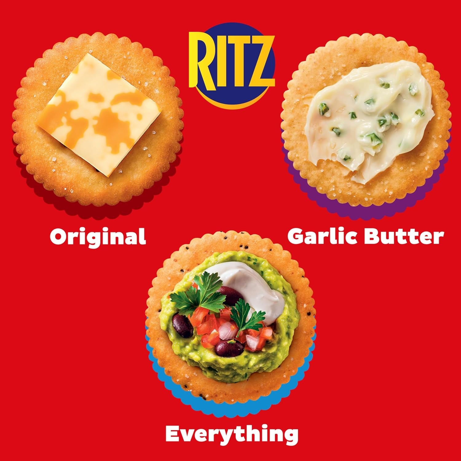 image:imageRITZ Fresh Stacks Savory Onion Crackers Travel Snacks 115 oz 8 Multi Snack PacksORIGINALGARLICEVERYTHING