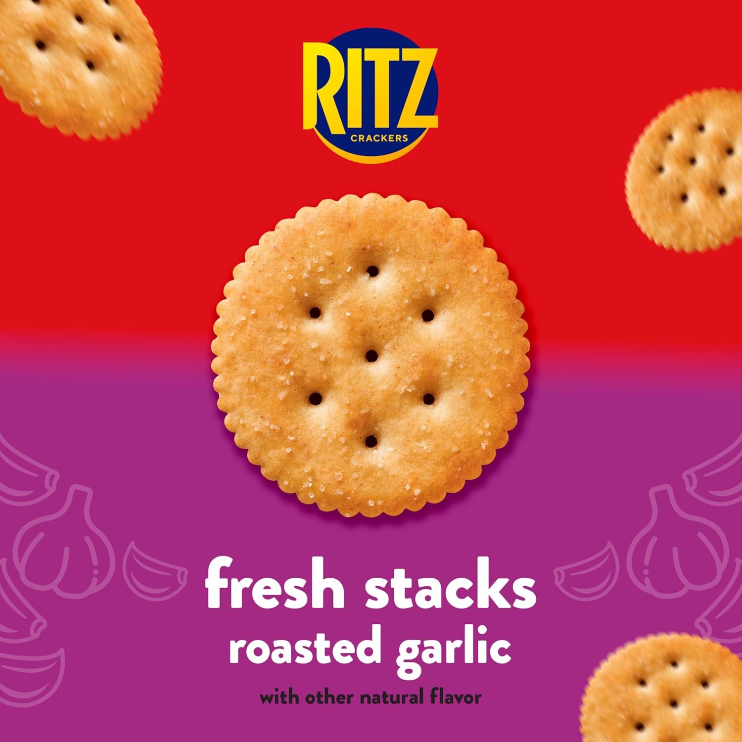 image:imageRITZ Fresh Stacks Savory Onion Crackers Travel Snacks 115 oz 8 Multi Snack PacksRoasted Garlic