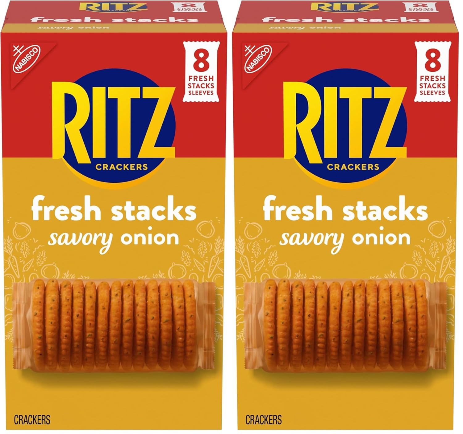 image:imageRITZ Fresh Stacks Savory Onion Crackers Travel Snacks 115 oz 8 Multi Snack PacksSavory Onion