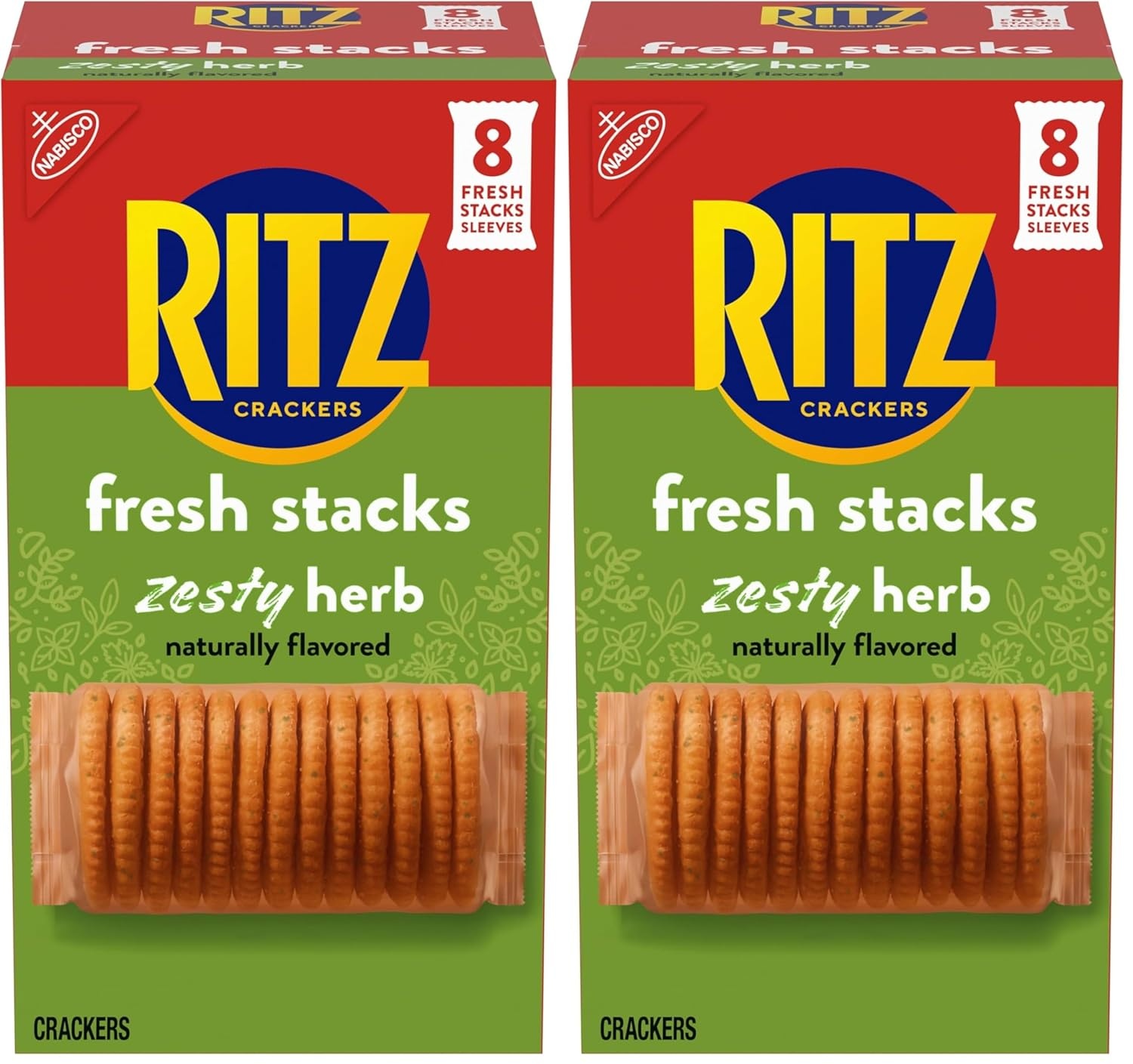 image:imageRITZ Fresh Stacks Savory Onion Crackers Travel Snacks 115 oz 8 Multi Snack PacksZesty Herb