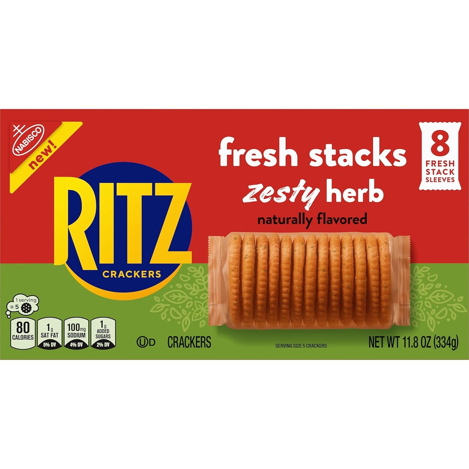 image:imageRITZ Fresh Stacks Savory Onion Crackers Travel Snacks 115 oz 8 Multi Snack PacksZesty Herb