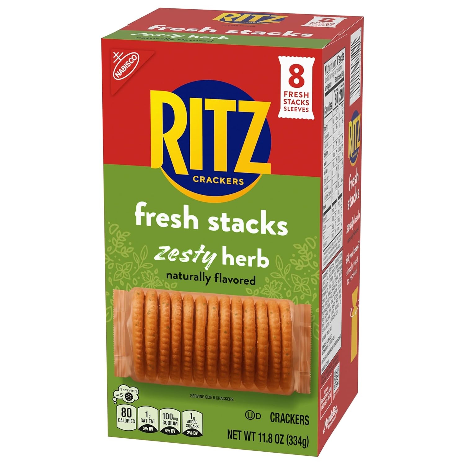 image:imageRITZ Fresh Stacks Savory Onion Crackers Travel Snacks 115 oz 8 Multi Snack PacksZesty Herb