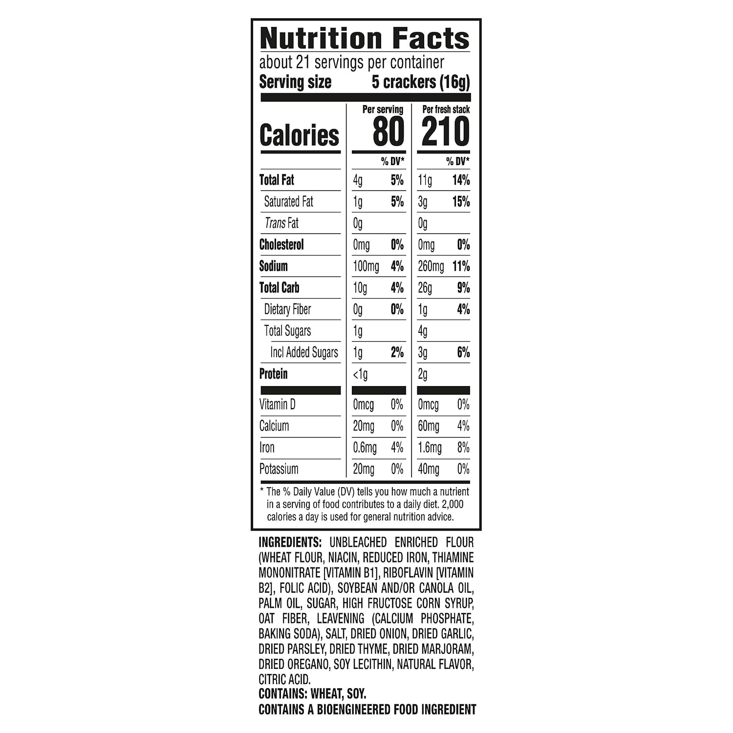 image:imageRITZ Fresh Stacks Savory Onion Crackers Travel Snacks 115 oz 8 Multi Snack PacksZesty Herb