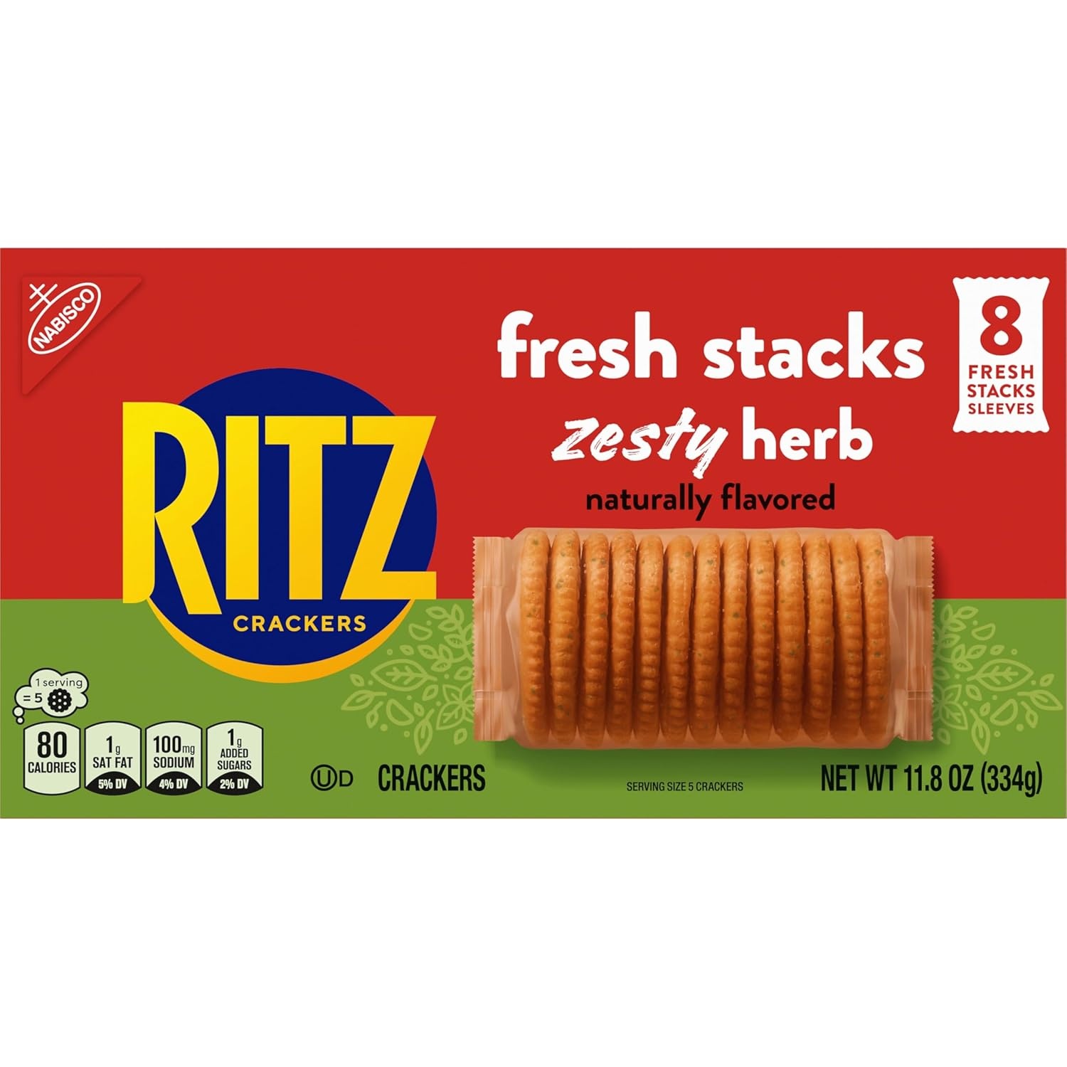 image:imageRITZ Fresh Stacks Savory Onion Crackers Travel Snacks 115 oz 8 Multi Snack PacksZesty Herb