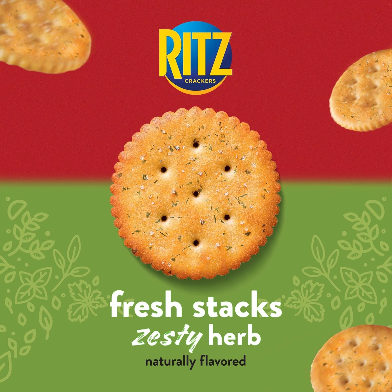 image:imageRITZ Fresh Stacks Savory Onion Crackers Travel Snacks 115 oz 8 Multi Snack PacksZesty Herb