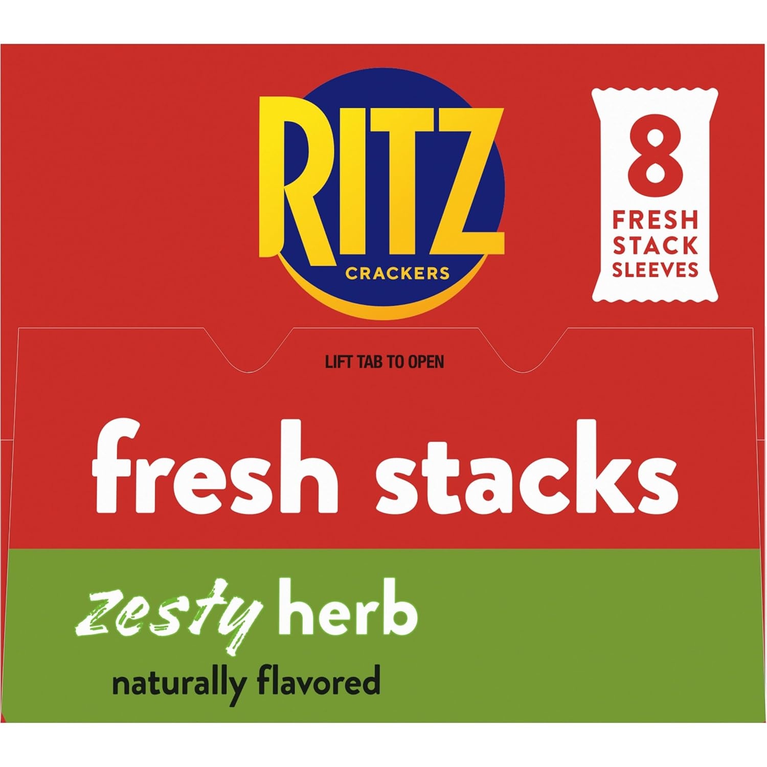image:imageRITZ Fresh Stacks Savory Onion Crackers Travel Snacks 115 oz 8 Multi Snack PacksZesty Herb