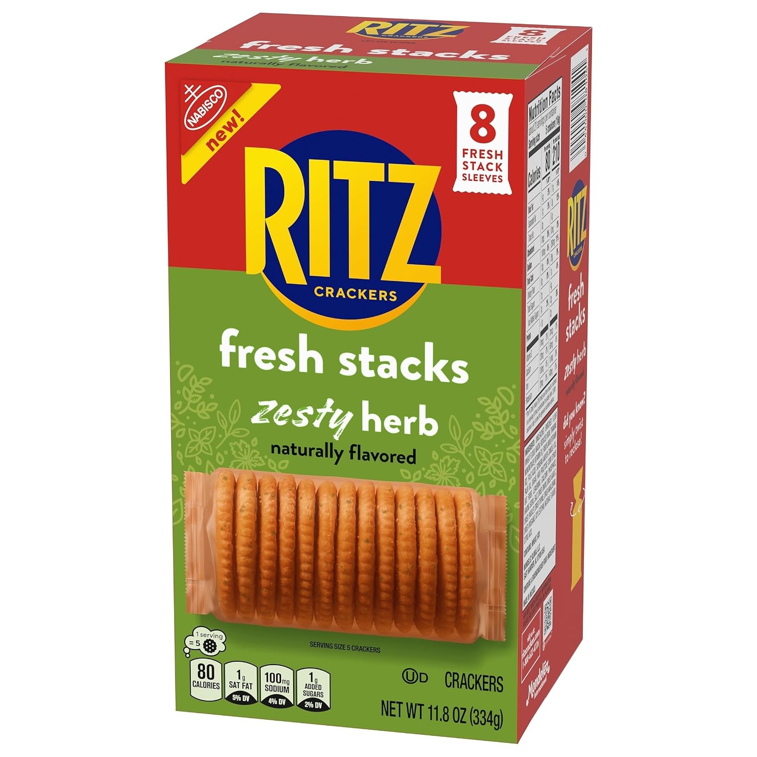 image:imageRITZ Fresh Stacks Savory Onion Crackers Travel Snacks 115 oz 8 Multi Snack PacksZesty Herb