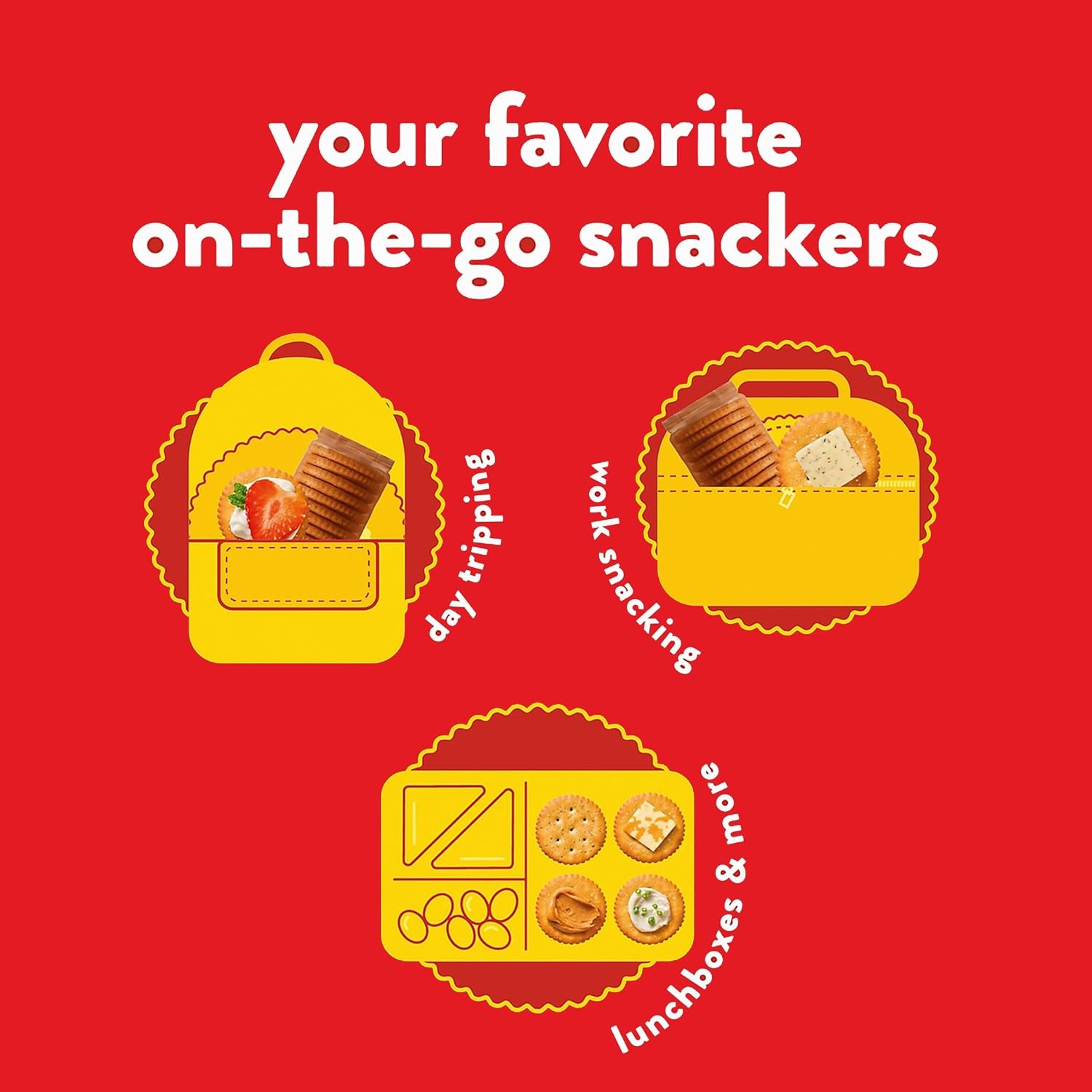 image:imageRITZ Fresh Stacks Savory Onion Crackers Travel Snacks 115 oz 8 Multi Snack PacksZesty Herb