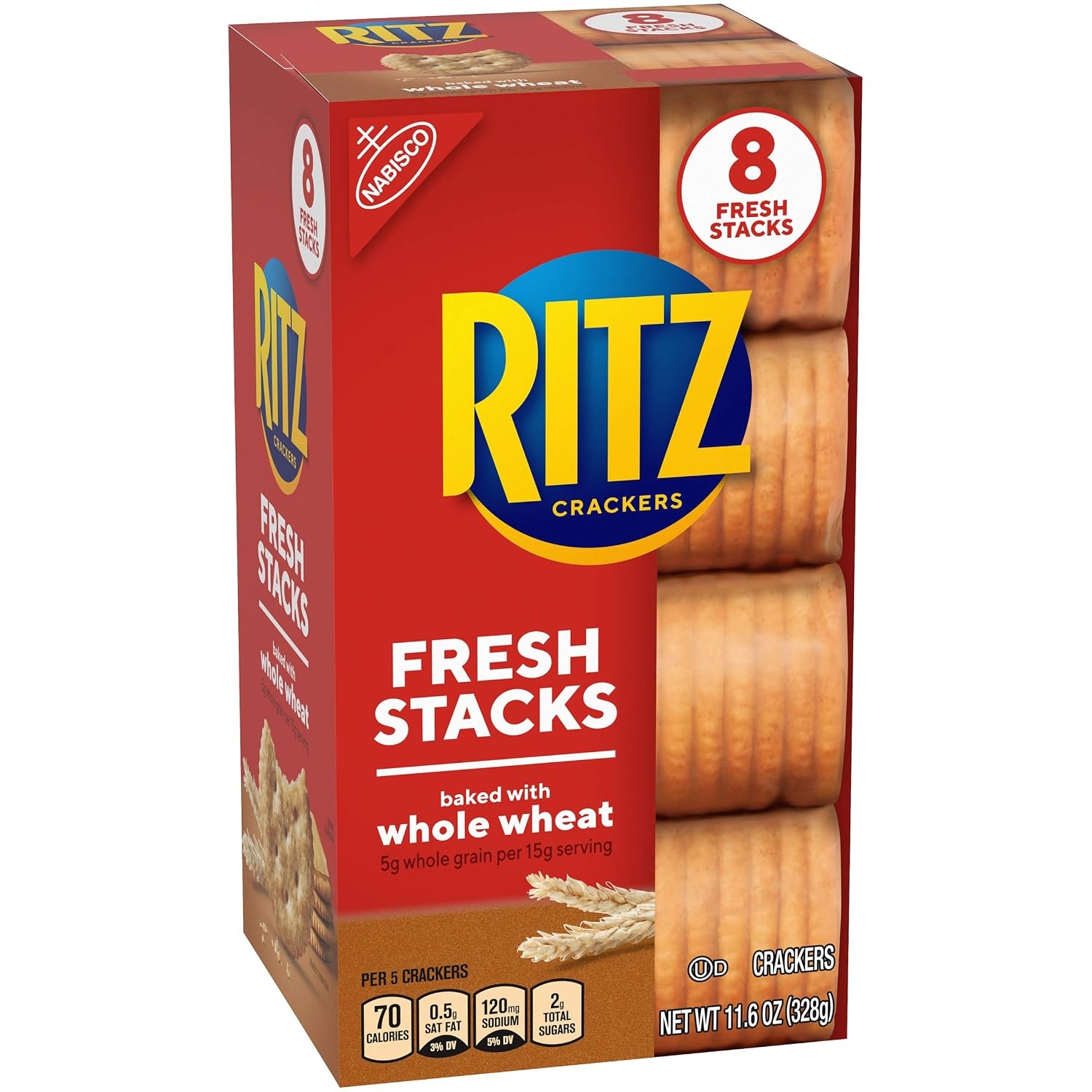 image:imageRITZ Fresh Stacks Whole Wheat Crackers Bulk Travel Snacks 6 Boxes 48 Multi Snack PacksWhole Wheat