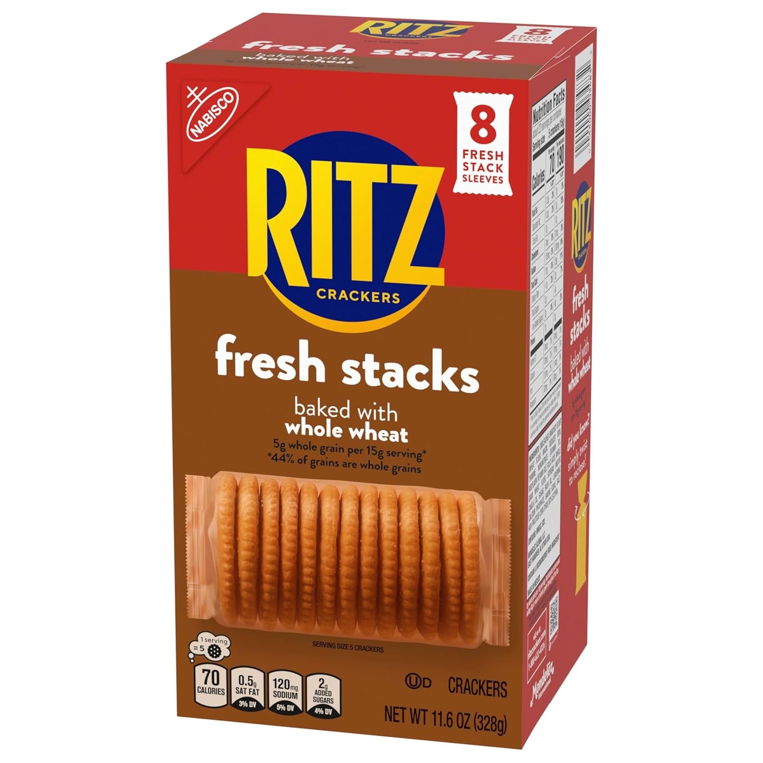 image:imageRITZ Fresh Stacks Whole Wheat Crackers Bulk Travel Snacks 6 Boxes 48 Multi Snack PacksWhole Wheat