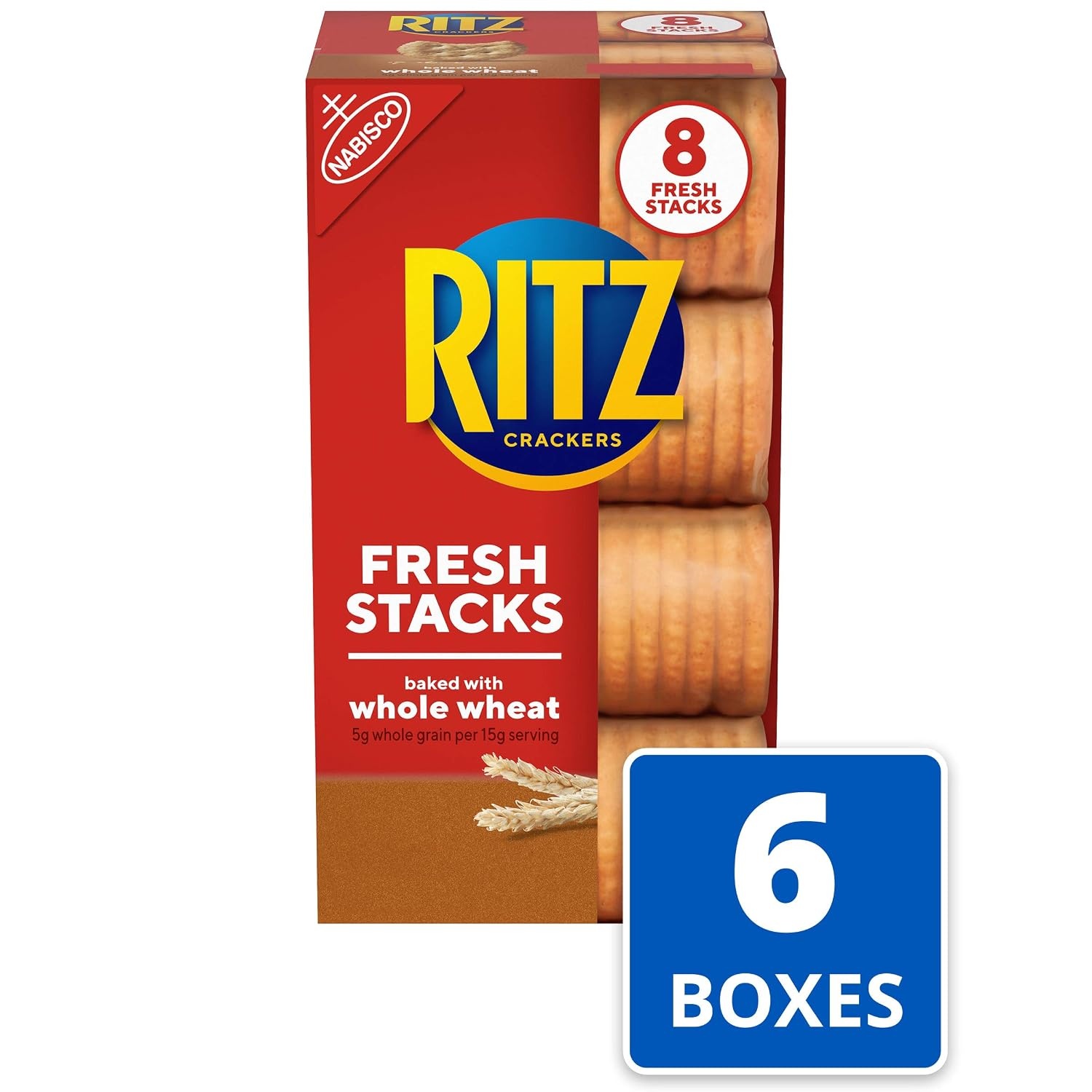 image:imageRITZ Fresh Stacks Whole Wheat Crackers Bulk Travel Snacks 6 Boxes 48 Multi Snack PacksWhole Wheat
