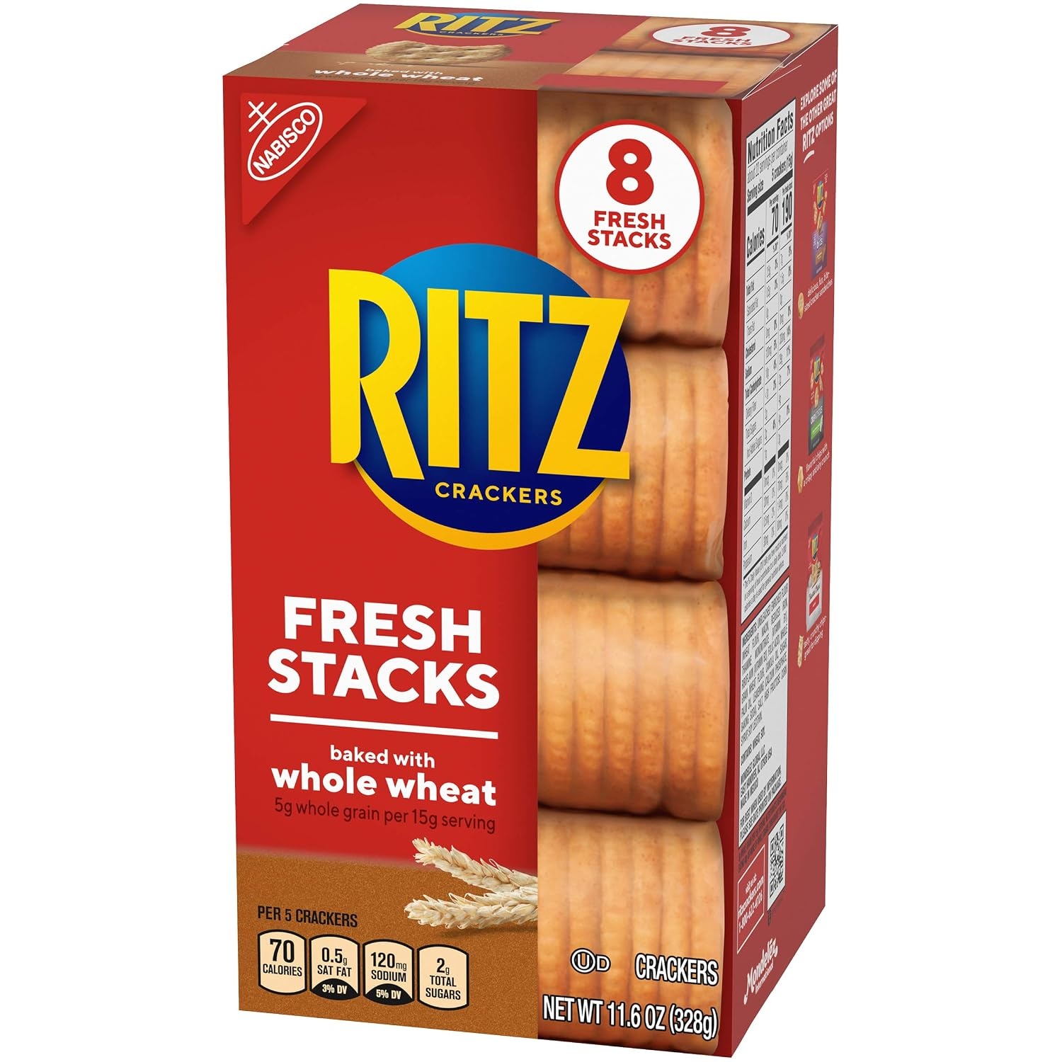 image:imageRITZ Fresh Stacks Whole Wheat Crackers Bulk Travel Snacks 6 Boxes 48 Multi Snack PacksWhole Wheat