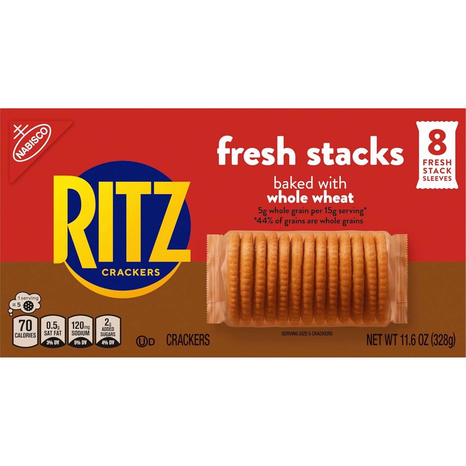 image:imageRITZ Fresh Stacks Whole Wheat Crackers Bulk Travel Snacks 6 Boxes 48 Multi Snack PacksWhole Wheat