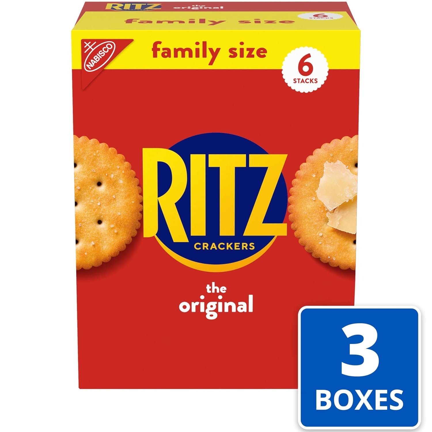 image:imageRITZ Original Crackers Snacks for Kids and Adults Bulk Lunch Snacks Family Size 3 Boxes