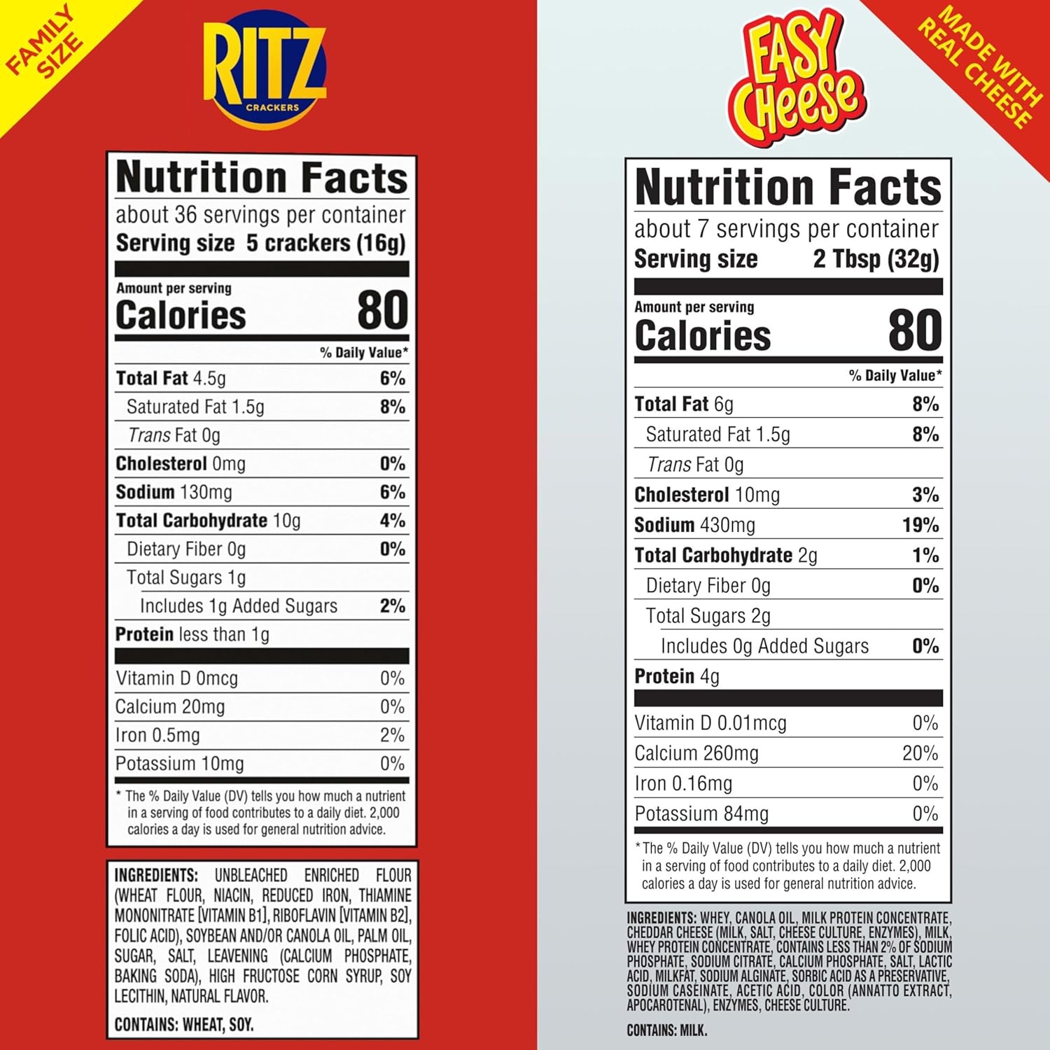image:imageRITZ Original Crackers and Easy Cheese Cheddar Snack Variety Pack 1 Family Size Box amp 2 Cans