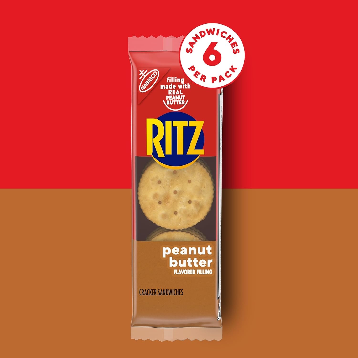 image:imageRITZ Peanut Butter Sandwich Crackers Lunch Snacks 112 Snack Packs 14 Boxes 6 Crackers Per Pack034 Ounce Pack of 32