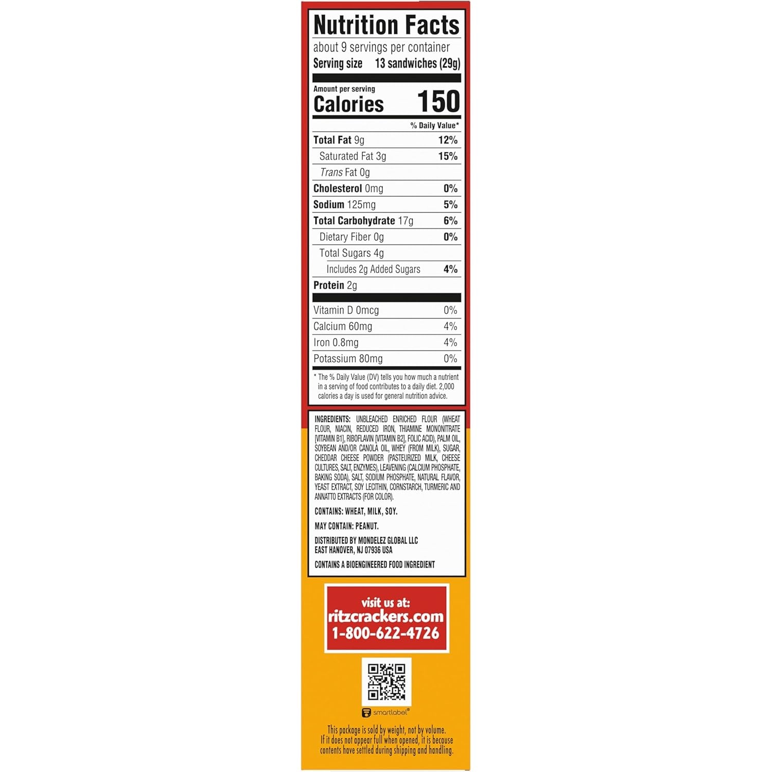 image:imageRITZ Peanut Butter Sandwich Crackers Lunch Snacks 48 Snack Packs 6 Boxes 6 Crackers Per PackCheese