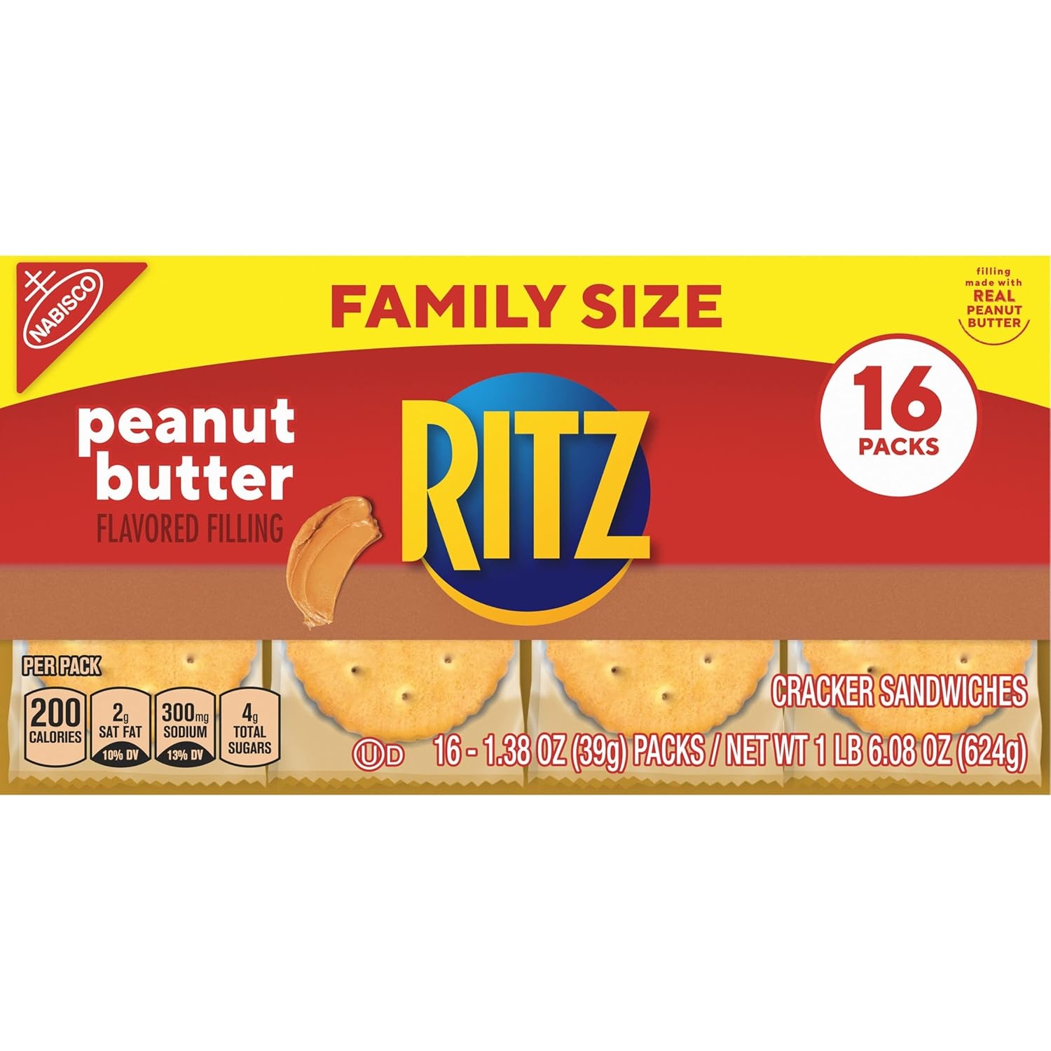 image:imageRITZ Peanut Butter Sandwich Crackers Lunch Snacks 48 Snack Packs 6 Boxes 6 Crackers Per PackPeanut butter