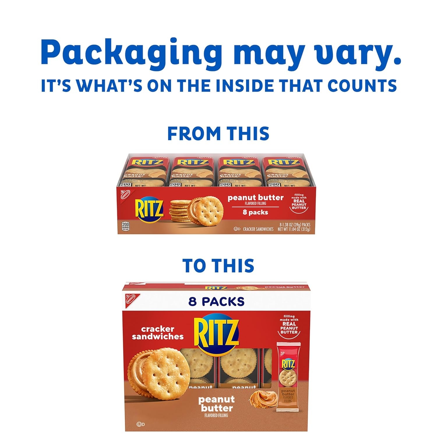 image:imageRITZ Peanut Butter Sandwich Crackers Lunch Snacks 48 Snack Packs 6 Boxes 6 Crackers Per PackPeanut butter
