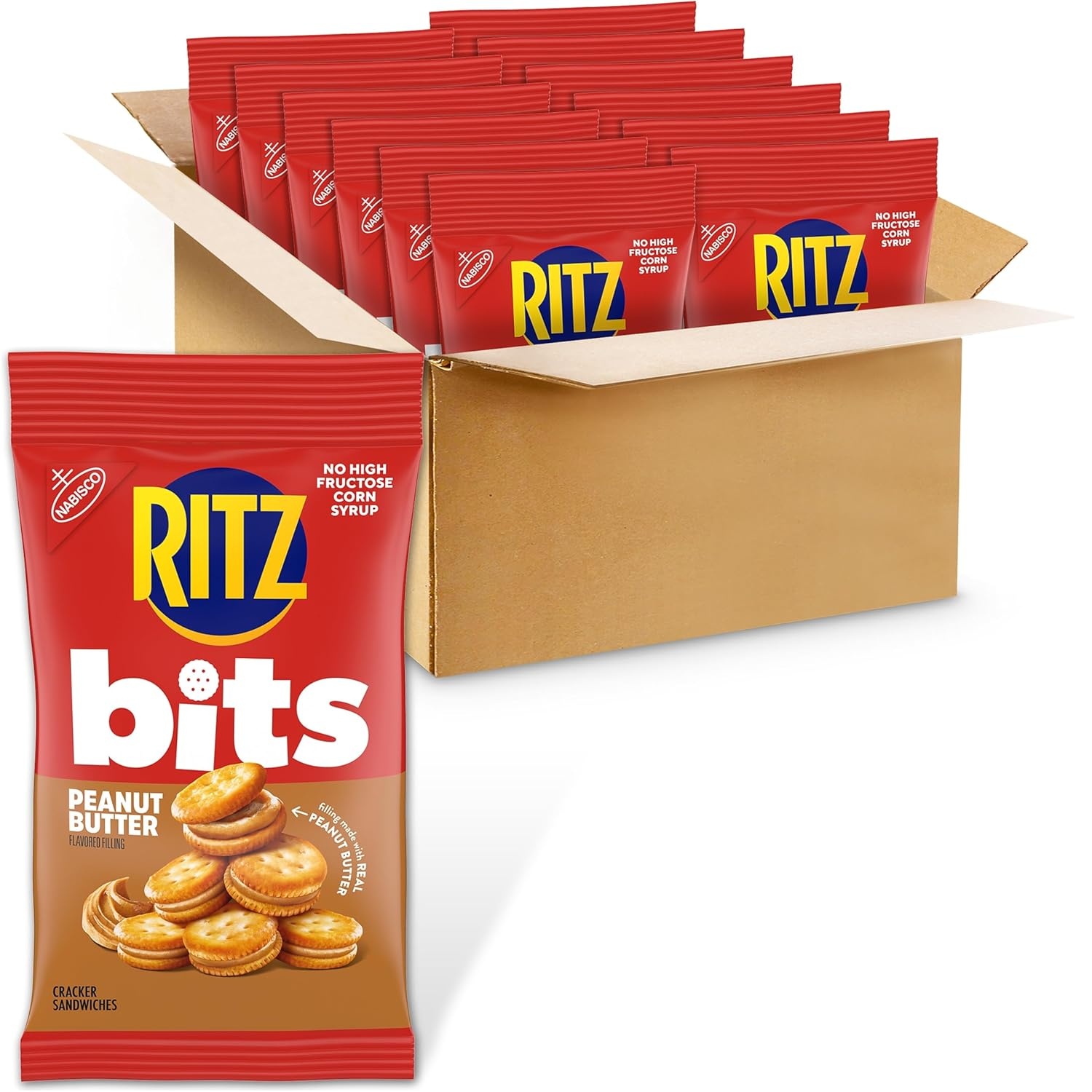 image:imageRITZ Peanut Butter Sandwich Crackers Lunch Snacks 48 Snack Packs 6 Boxes 6 Crackers Per PackPeanut butter