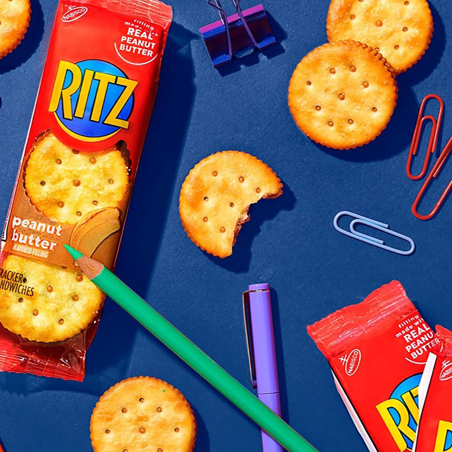 image:imageRITZ Peanut Butter Sandwich Crackers Lunch Snacks 48 Snack Packs 6 Boxes 6 Crackers Per PackPeanut butter
