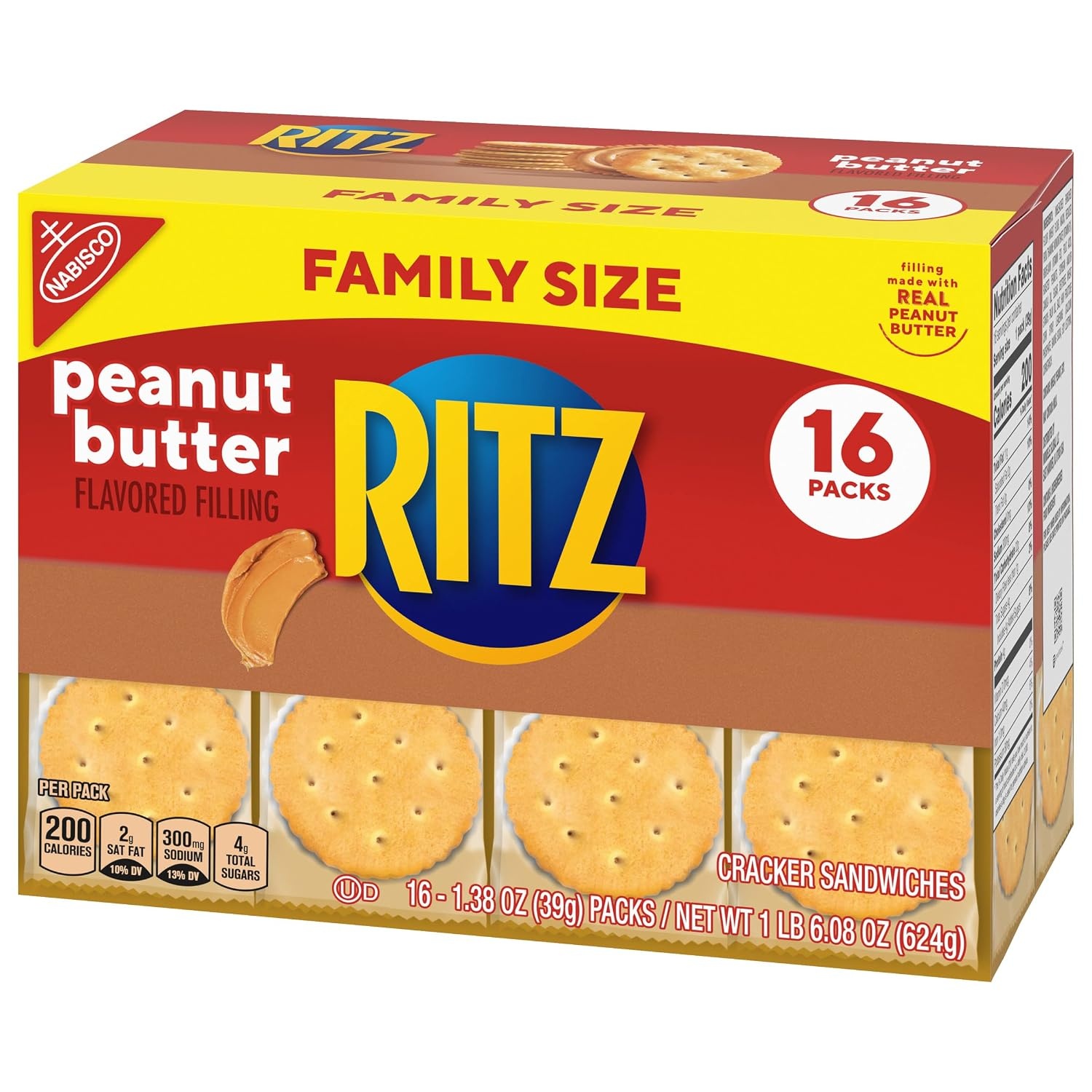 image:imageRITZ Peanut Butter Sandwich Crackers Lunch Snacks 48 Snack Packs 6 Boxes 6 Crackers Per PackPeanut butter