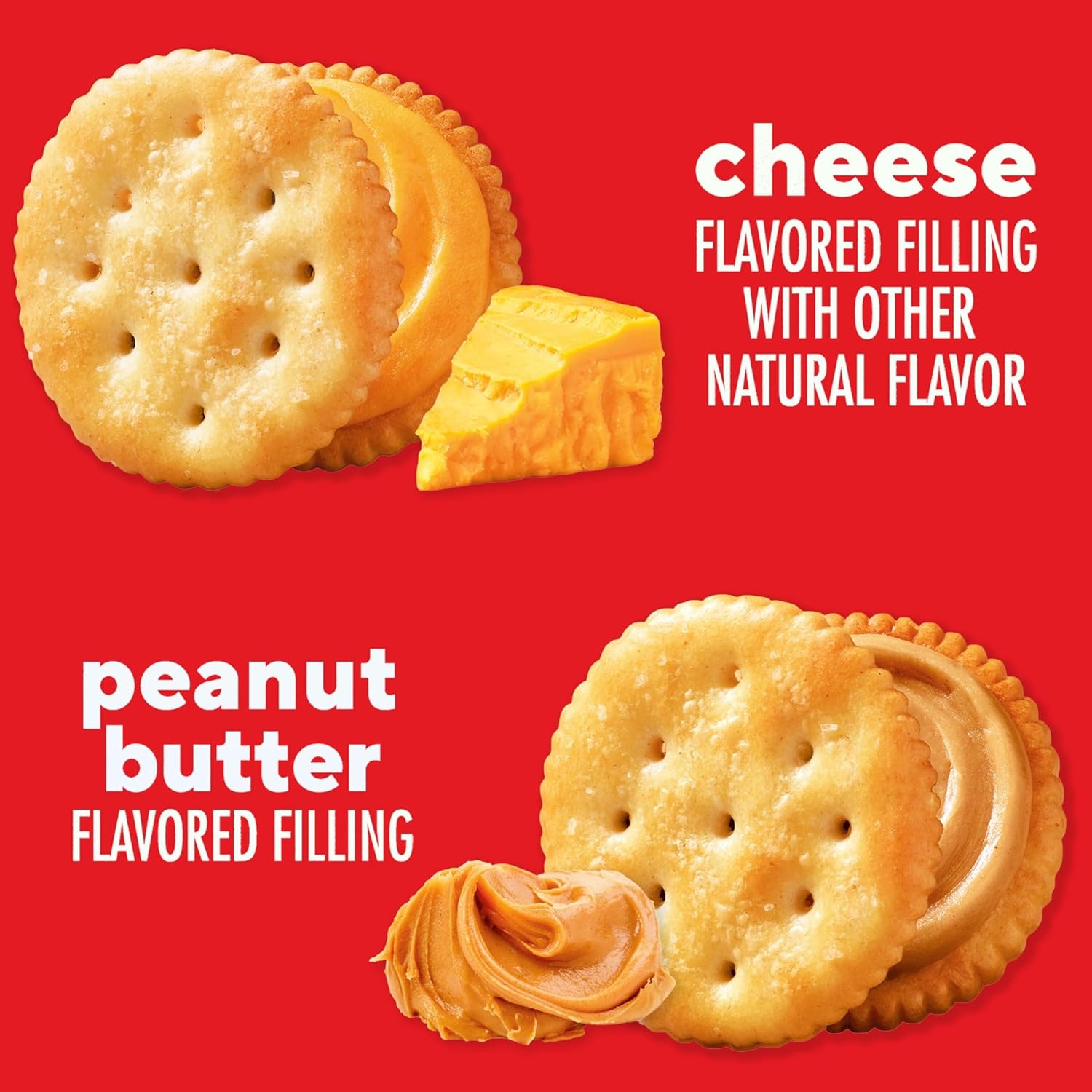 image:imageRITZ Peanut Butter and Cheese Sandwich Crackers Variety Pack Lunch Snacks 32 Snack Packs 6 Crackers Per Pack4368 Ounce Pack of 115