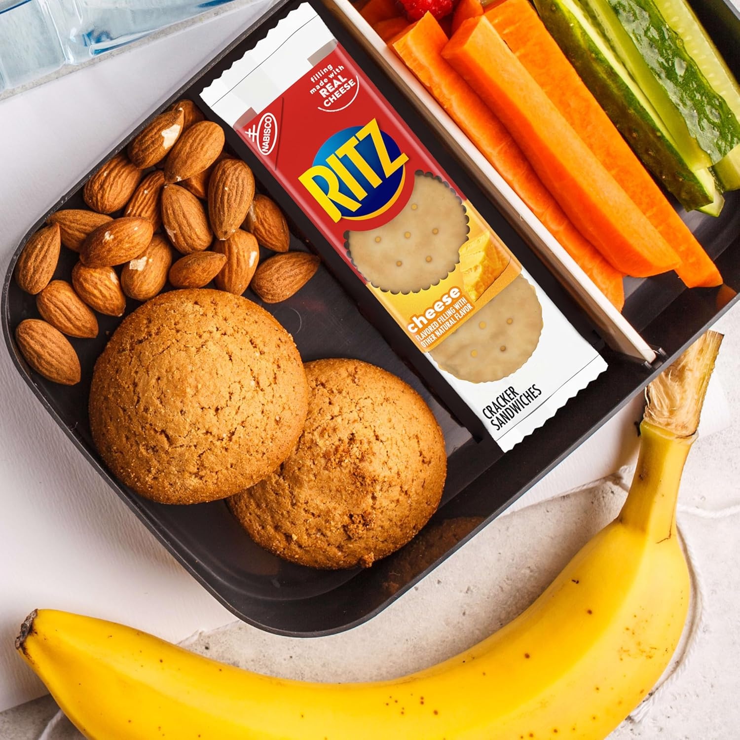 image:imageRITZ Peanut Butter and Cheese Sandwich Crackers Variety Pack Lunch Snacks 32 Snack Packs 6 Crackers Per Pack4368 Ounce Pack of 2
