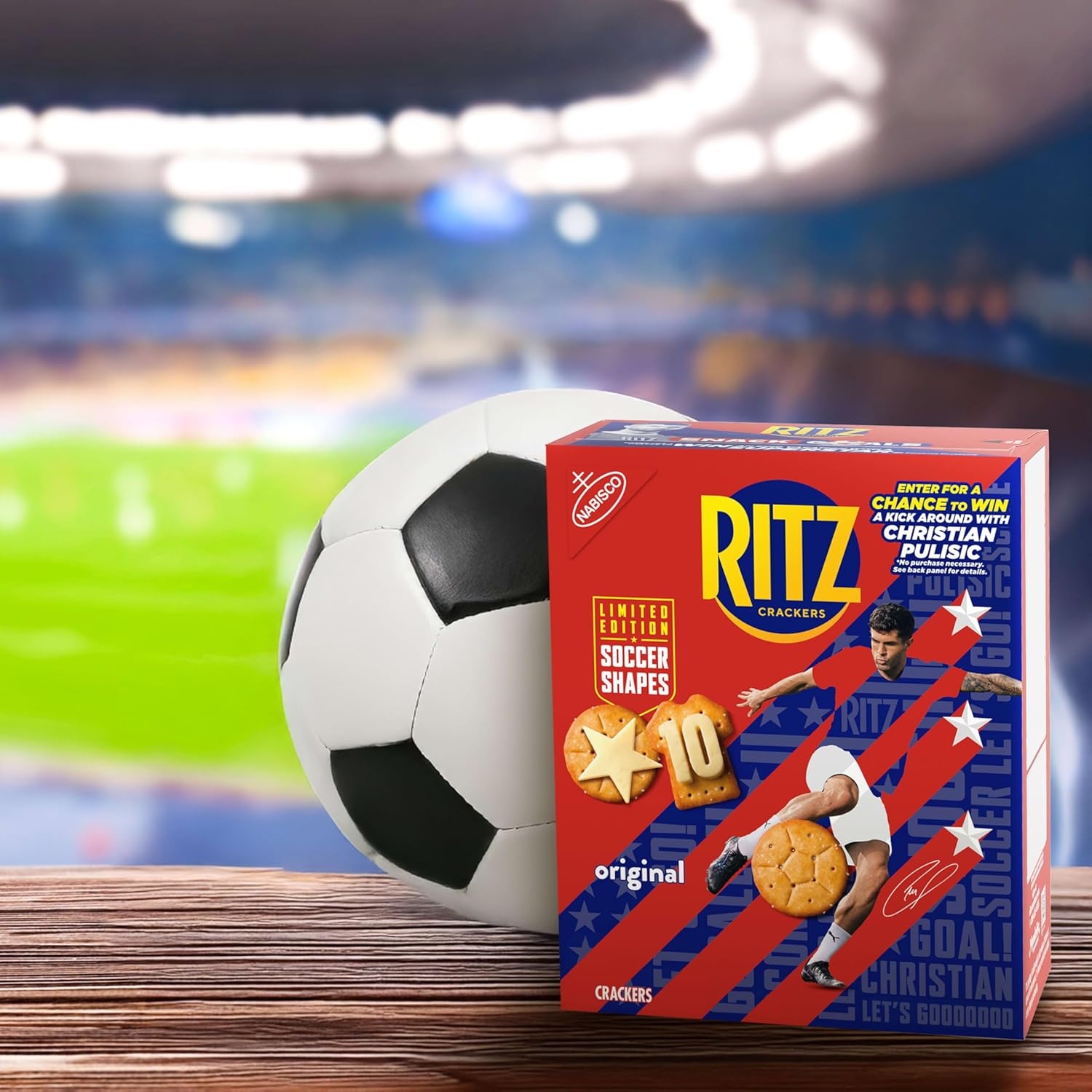 image:imageRITZ Soccer Shapes Original Crackers Snacks for Kids and Adults Party Snacks Limited Edition 123 oz123 Ounce Pack of 1