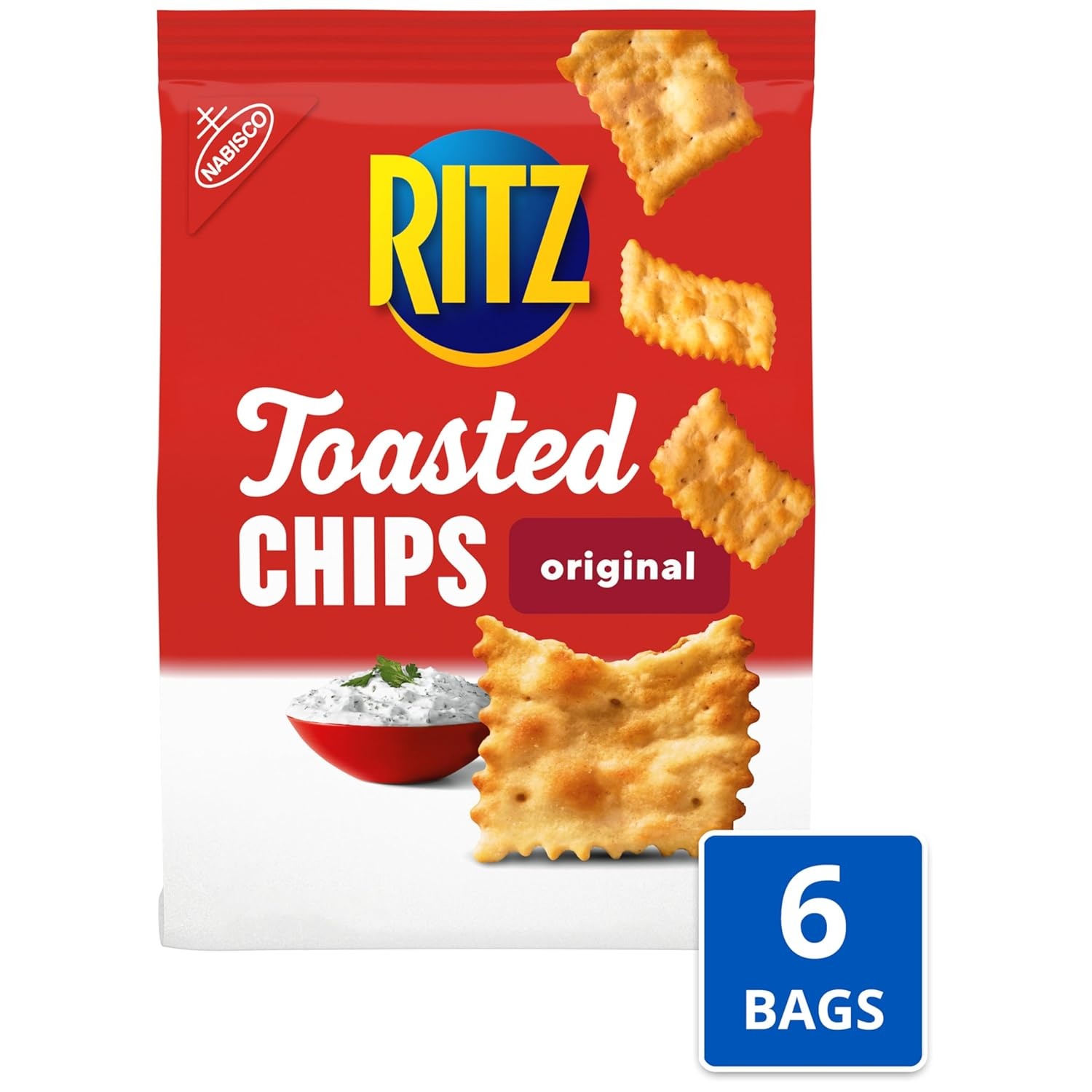 image:imageRITZ Toasted Chips Original Crackers Party Snacks Bulk Snacks 6 81 oz Bags