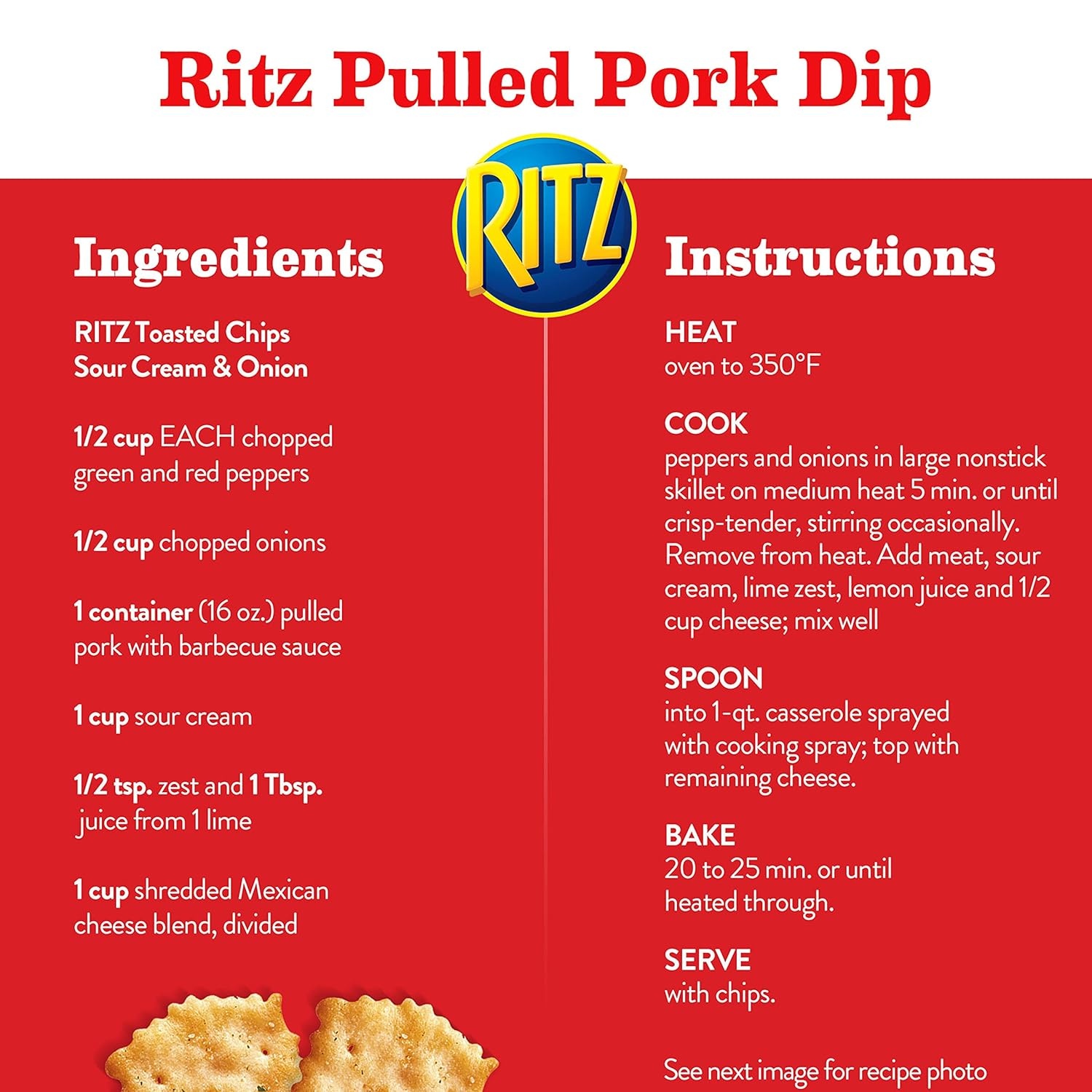 image:imageRITZ Toasted Chips Ranch Crackers Party Snacks 81 ozSour Cream and Onion