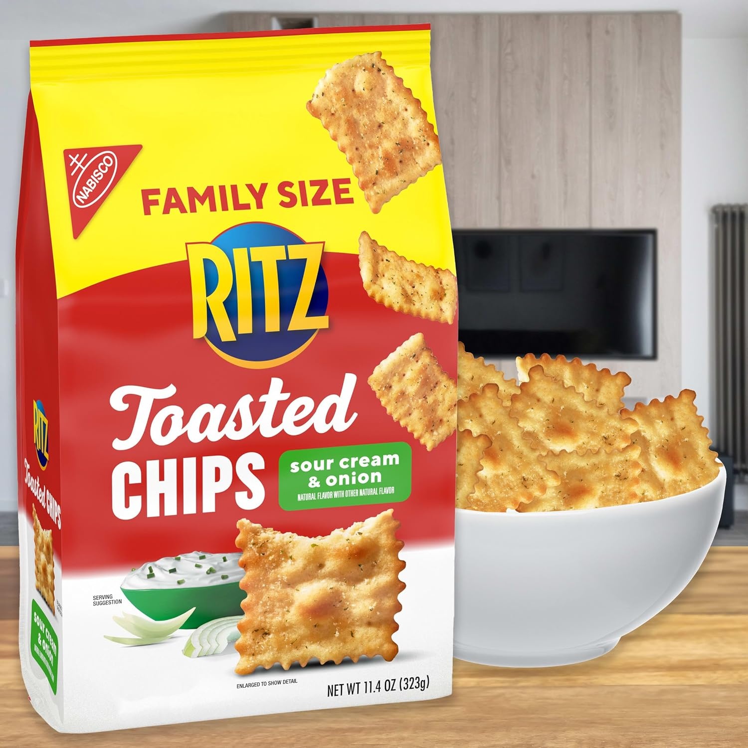image:imageRITZ Toasted Chips Ranch Crackers Party Snacks 81 ozSour Cream and Onion