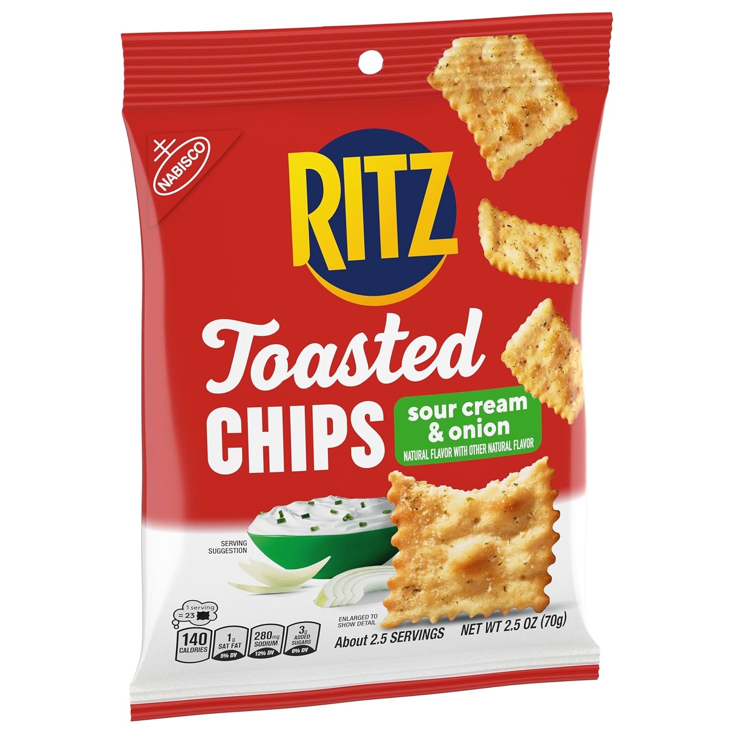 image:imageRITZ Toasted Chips Sour Cream and Onion Crackers Bulk Individual Snacks 12 Snack Packs