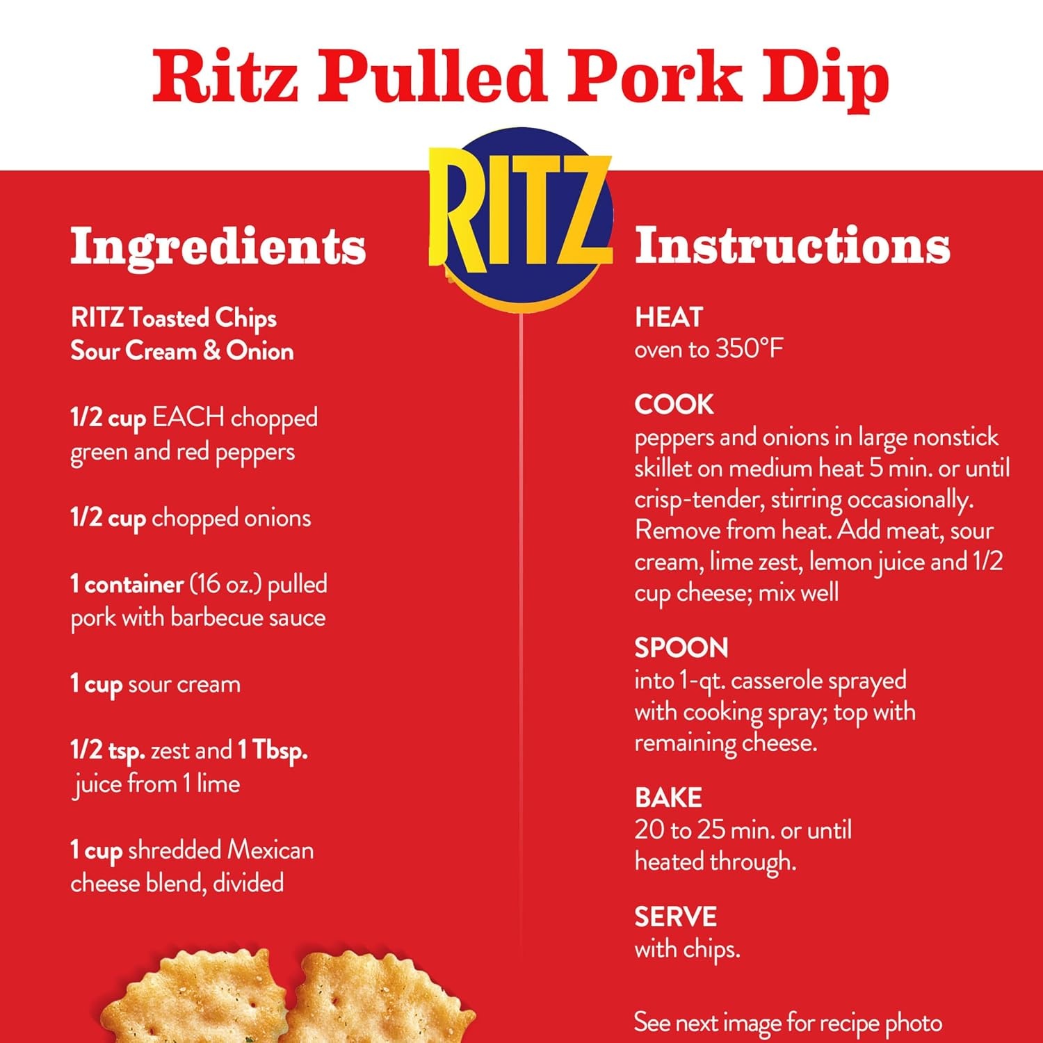 image:imageRITZ Toasted Chips Sour Cream and Onion Crackers Bulk Individual Snacks 12 Snack Packs