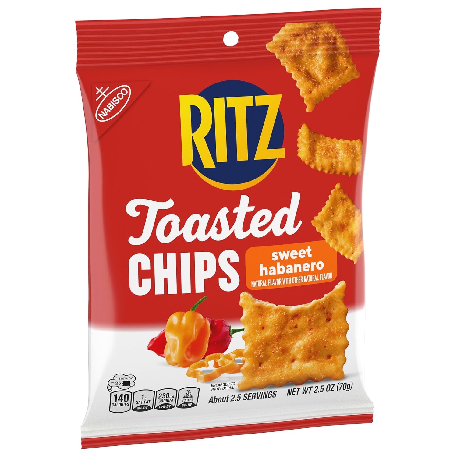 image:imageRITZ Toasted Chips Sweet Habanero Crackers Bulk Individual Snacks 12 Snack Packs