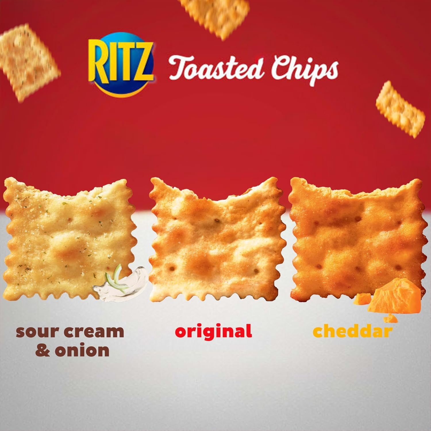 image:imageRITZ Toasted Chips Variety Pack Cheddar Sour Cream and Onion and Original Crackers Party Snacks Bulk Snacks 4 Bags