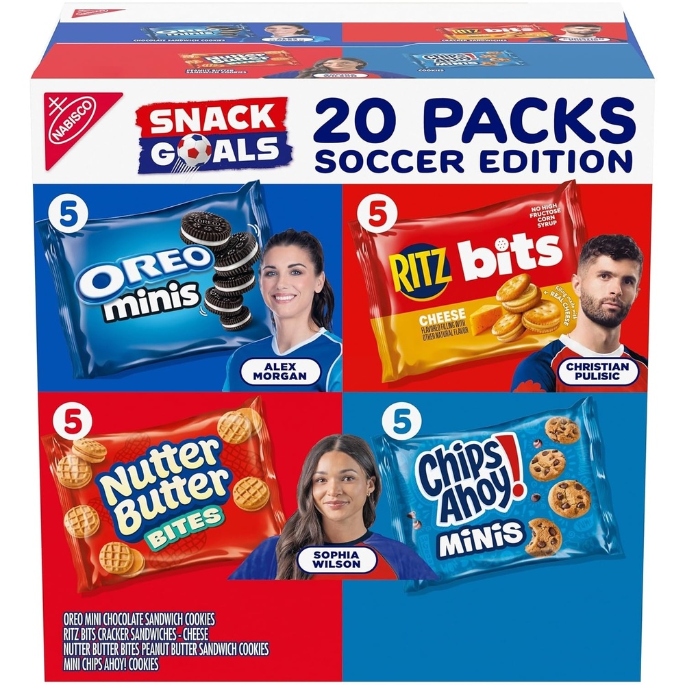 image:imageNabisco Classic Mix Variety Pack Oreo Mini Chips Ahoy Mini Nutter Butter Bites Ritz Bits Cheese 20 Snack Packs