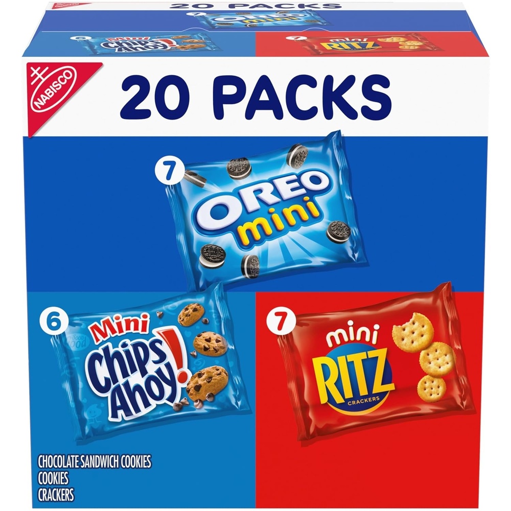 image:imageNabisco Sweet amp Savory Mix Variety Pack OREO Mini Cookies CHIPS AHOY Mini Cookies amp RITZ Mini Crackers 20 Snack Packs
