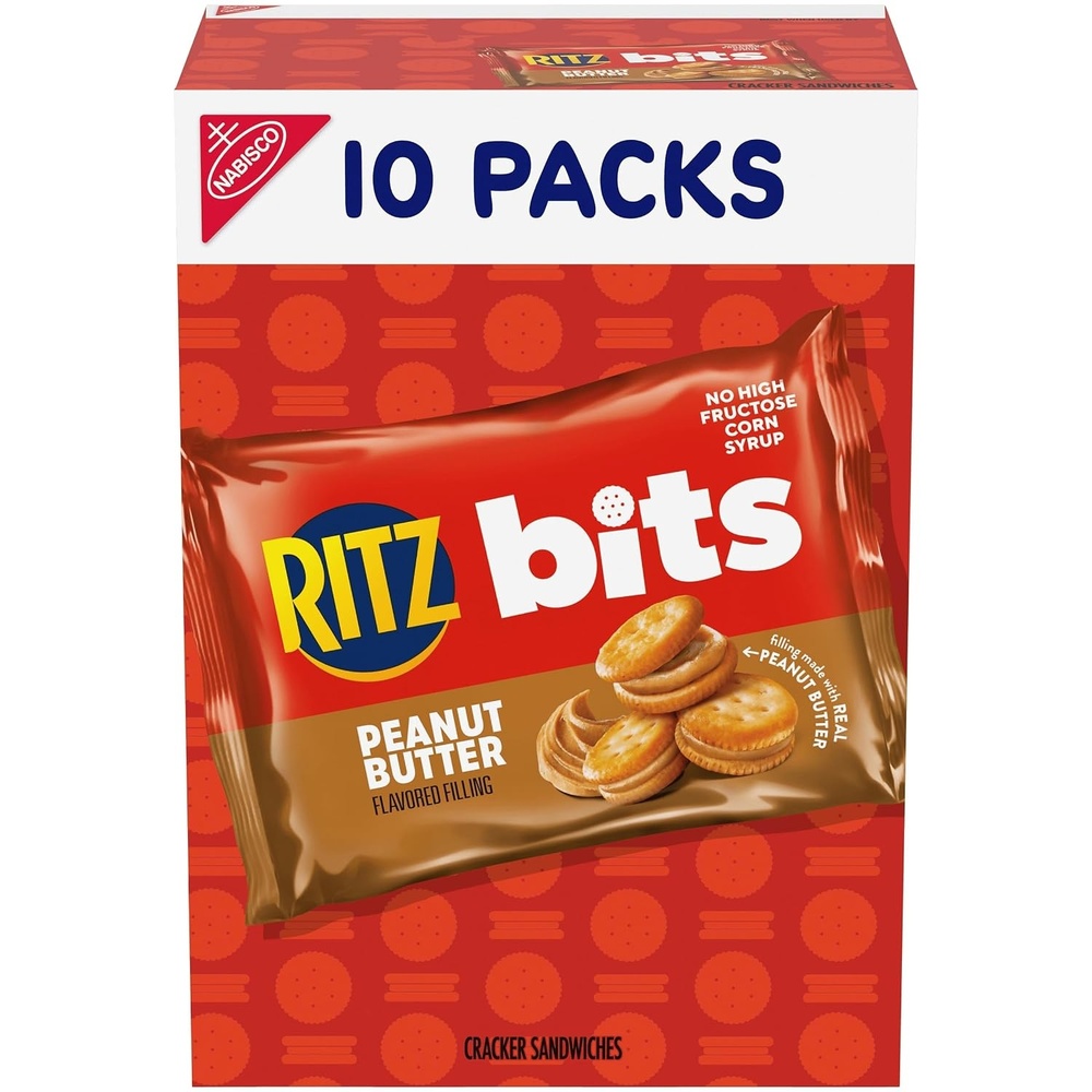 image:imageRITZ Bits Peanut Butter Sandwich Crackers Lunch Snacks 10 Snack Packs