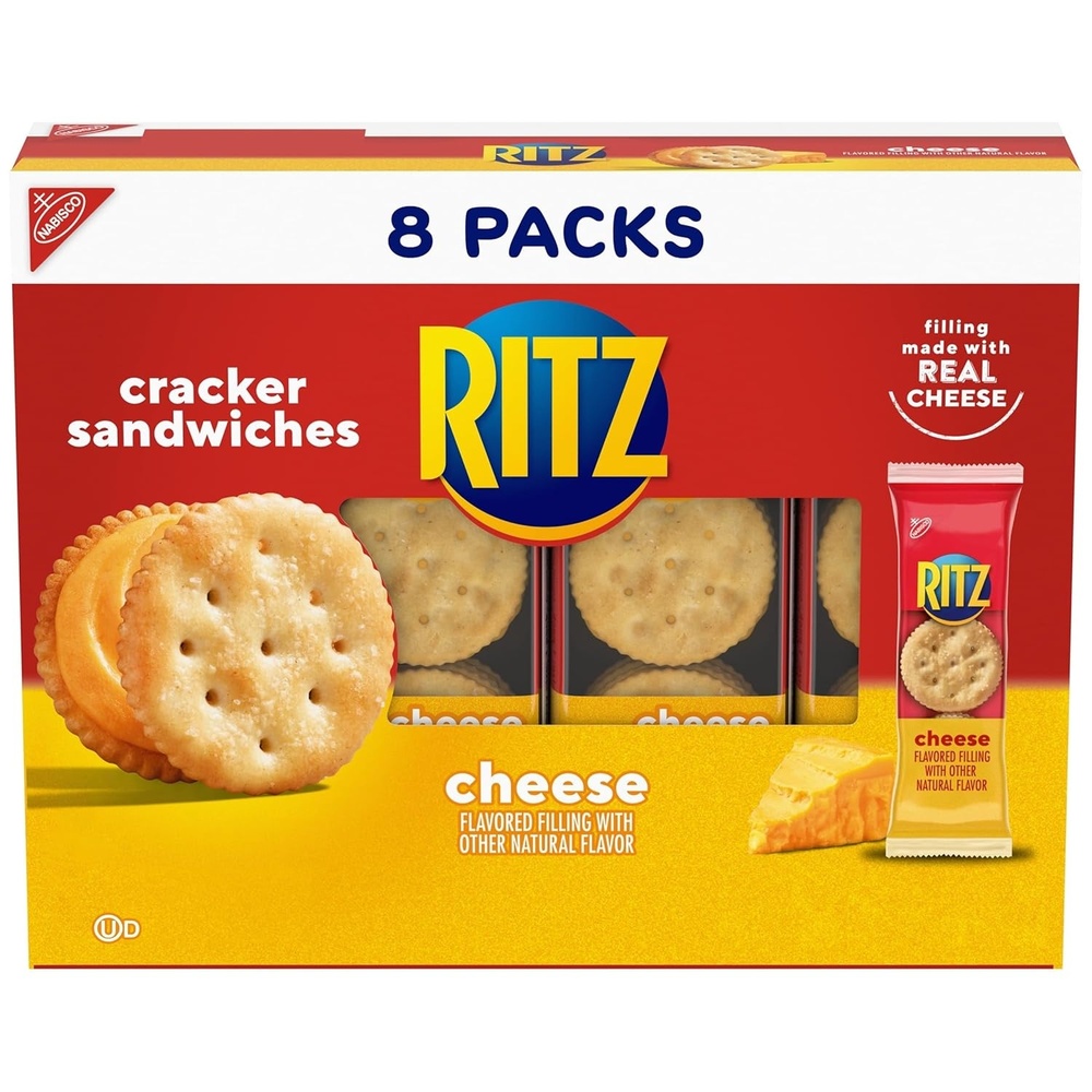 image:imageRITZ Cheese Sandwich Crackers Lunch Snacks 8 Snack Packs 6 Crackers Per Pack