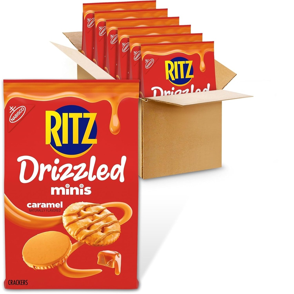 image:imageRITZ Drizzled Minis Caramel Crackers Snacks for Kids and Adults Party Snacks 68 oz Bags