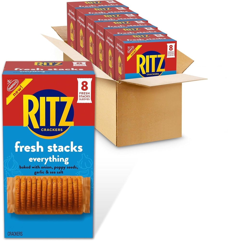 image:imageRITZ Fresh Stacks Everything Crackers Bulk Travel Snacks 6 Boxes 48 Multi Snack Packs