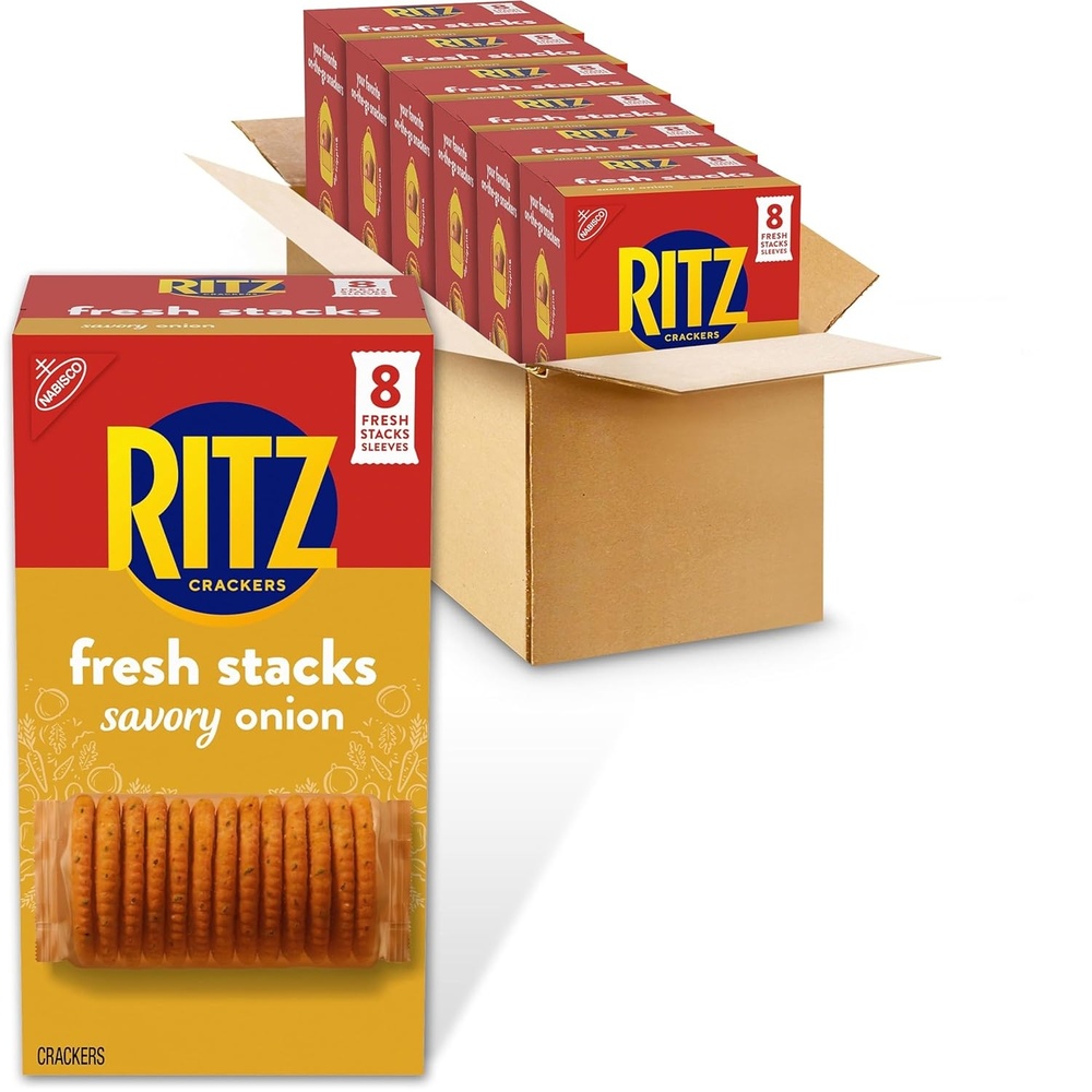 image:imageRITZ Fresh Stacks Savory Onion Crackers Bulk Travel Snacks 6 Boxes 48 Multi Snack Packs