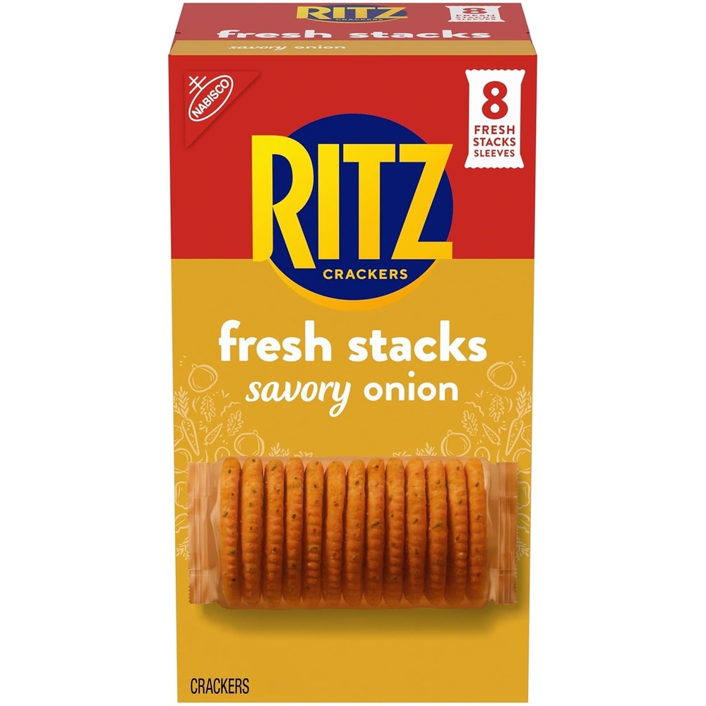 image:imageRITZ Fresh Stacks Savory Onion Crackers Travel Snacks 115 oz 8 Multi Snack PacksSavory Onion